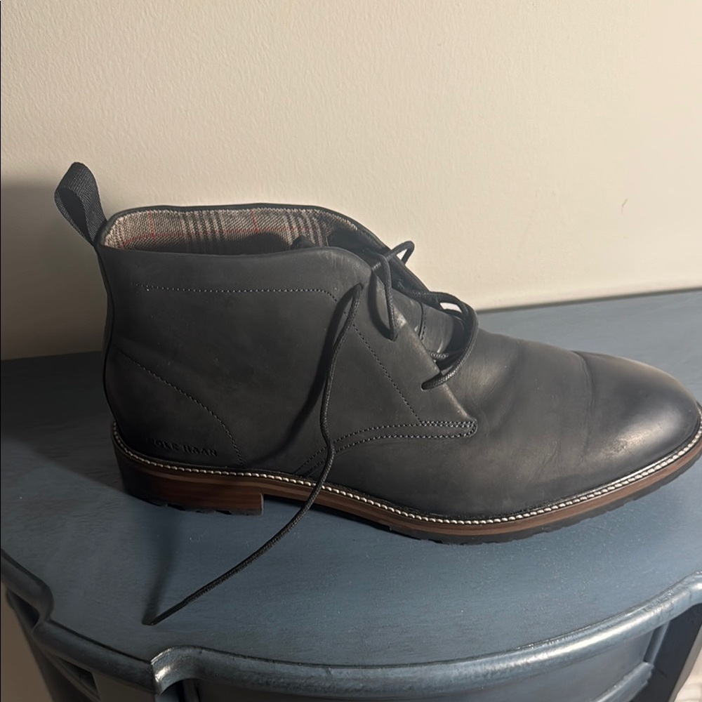 Cole Haan Men's Black Leather Chukka Boots